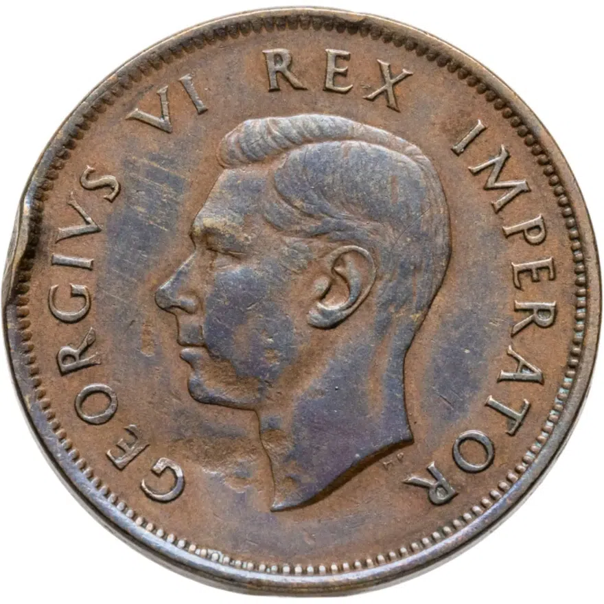 ЮАР 1/2 пенни (penny) 1941, реверс