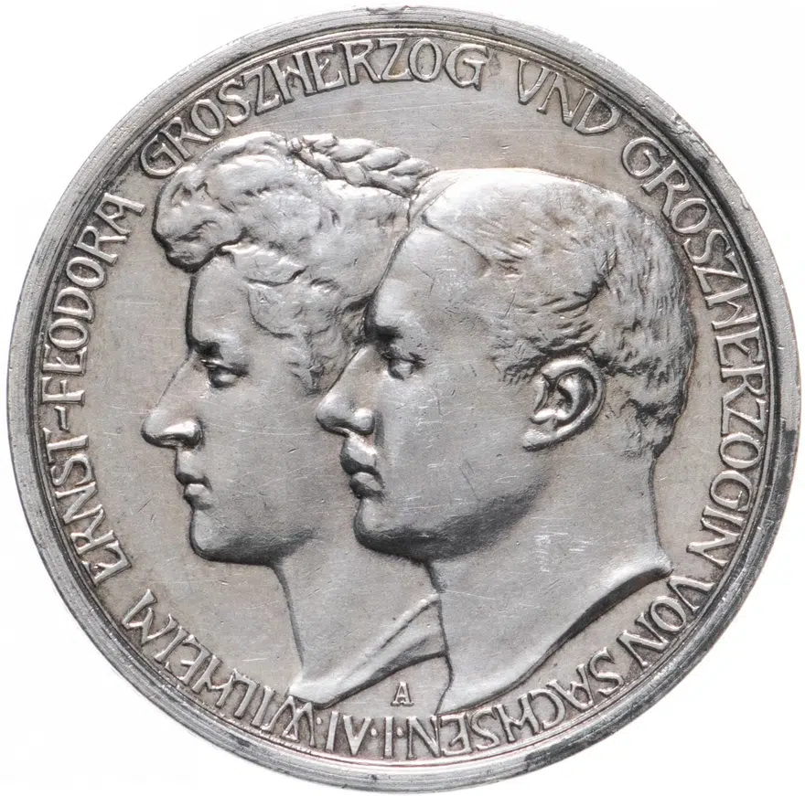 Германия (Империя) 3 марки (mark) 1910  Свадьба Вильгельма и Феодоры