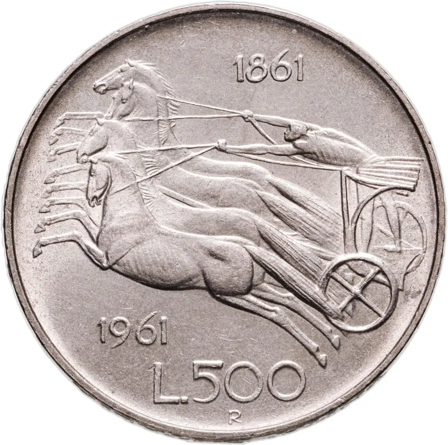 Италия 500 лир (lire) 1961  100 лет со дня объединения Италии