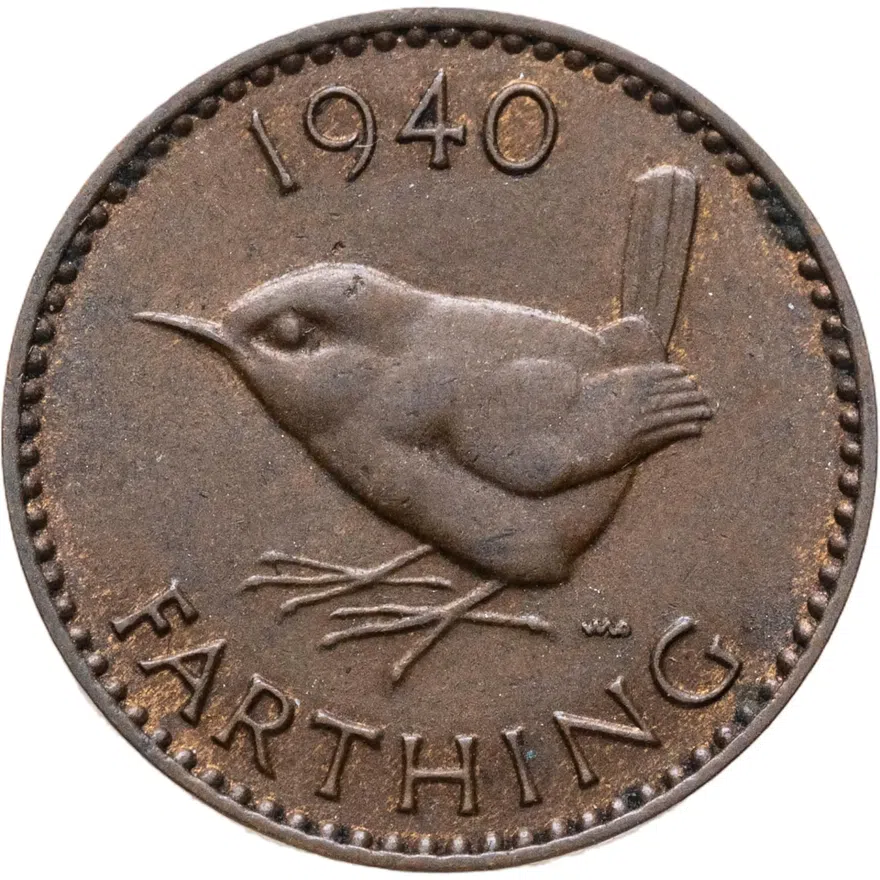 Великобритания 1 фартинг (farthing) 1940, аверс