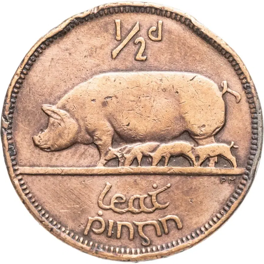 Ирландия 1/2 пенни (penny) 1943