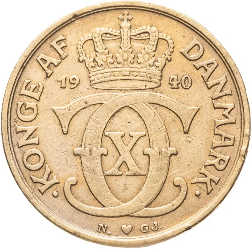 Дания 1 крона (crown) 1940, аверс