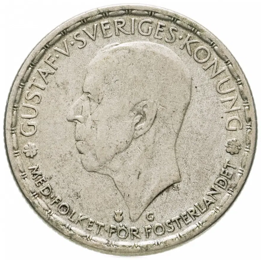 Швеция 1 крона (crown) 1942  Без надписи на реверсе, аверс