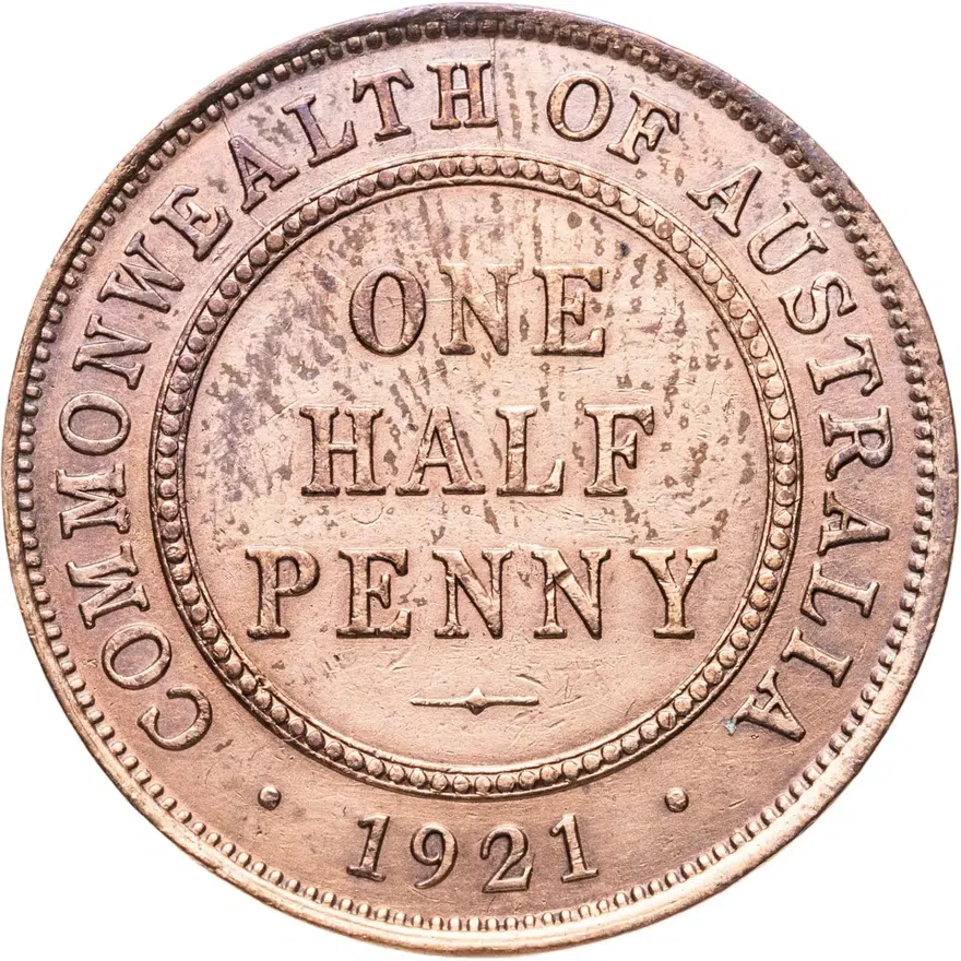 Австралия 1/2 пенни (penny) 1921, реверс