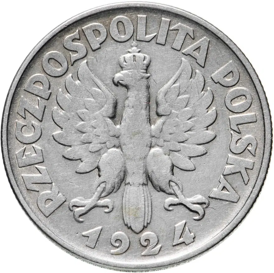 Польша 2 злотых (zlote) 1924   без отметки монетного двора., реверс