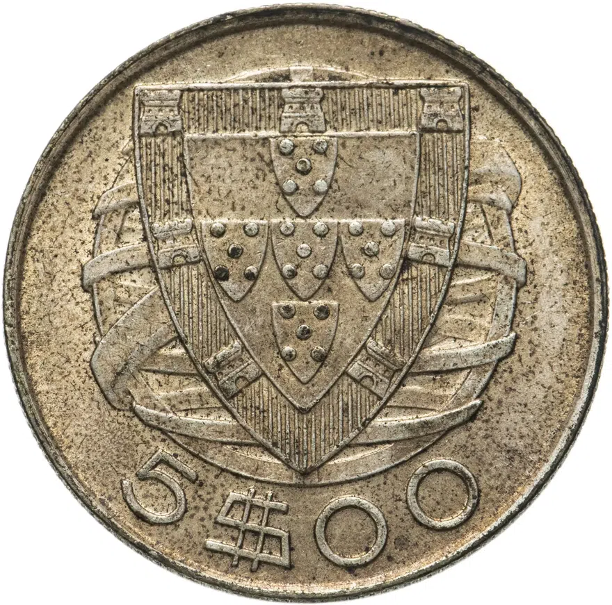 Португалия 5 эскудо (escudos) 1947, реверс