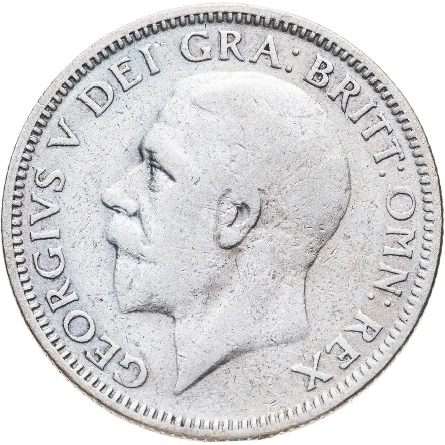 Великобритания 1 шиллинг (shilling) 1927  Старый реверс: 19 корона 27, аверс