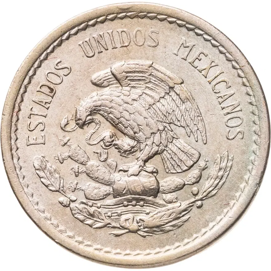 Мексика 5 сентаво (centavos) 1940, реверс