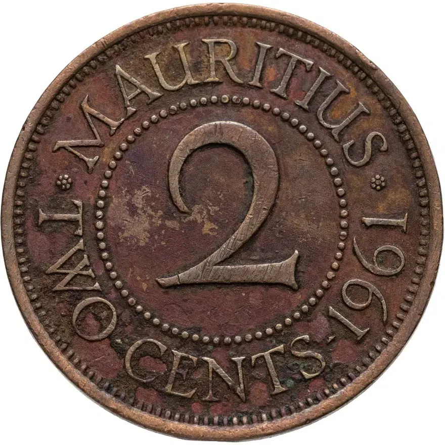 Маврикий 2 цента (cents) 1961, реверс
