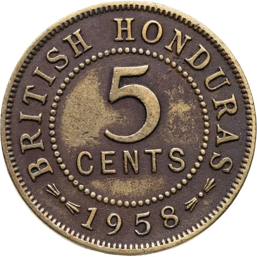 Британский Гондурас 5 центов (cents) 1958