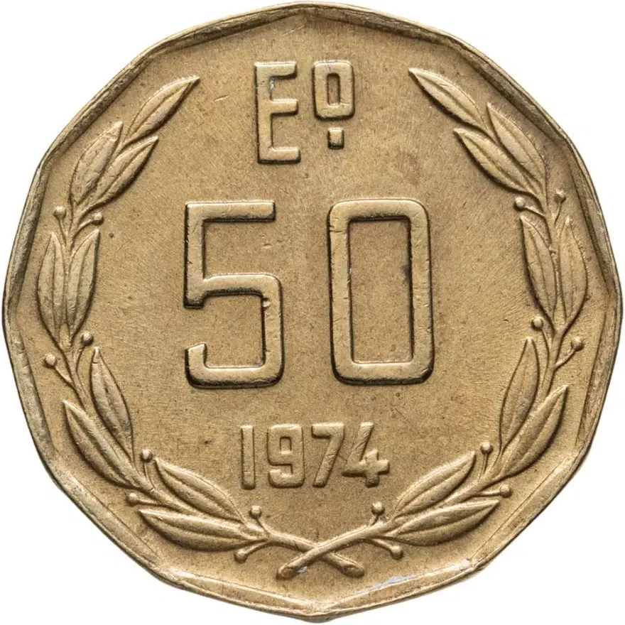 Чили 50 эскудо (escudos) 1974, аверс