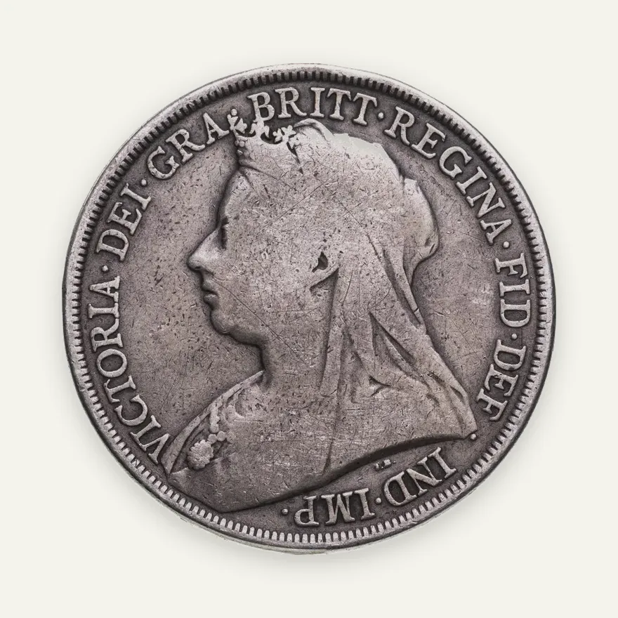 Великобритания 1 крона (crown) 1893 Дата на гурте LVI, реверс