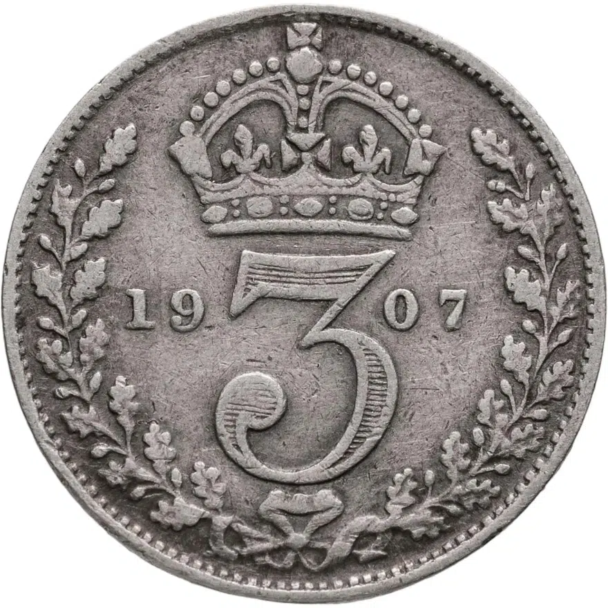 Великобритания 3 пенса (pence) 1907, реверс