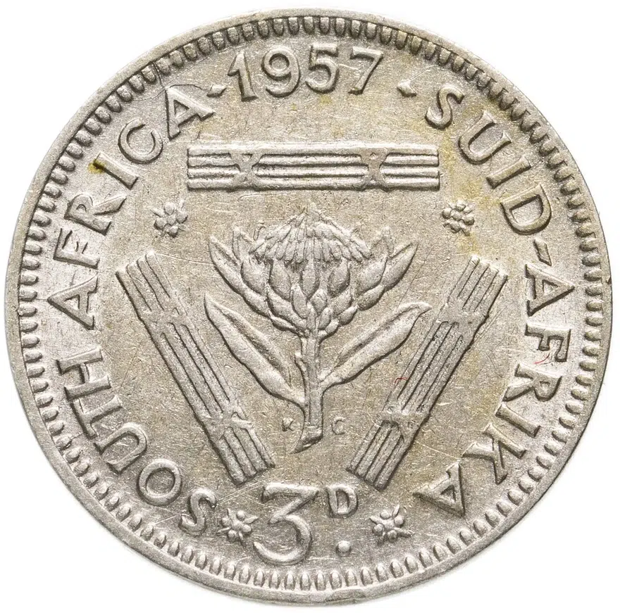 ЮАР 3 пенса (pence) 1957, аверс