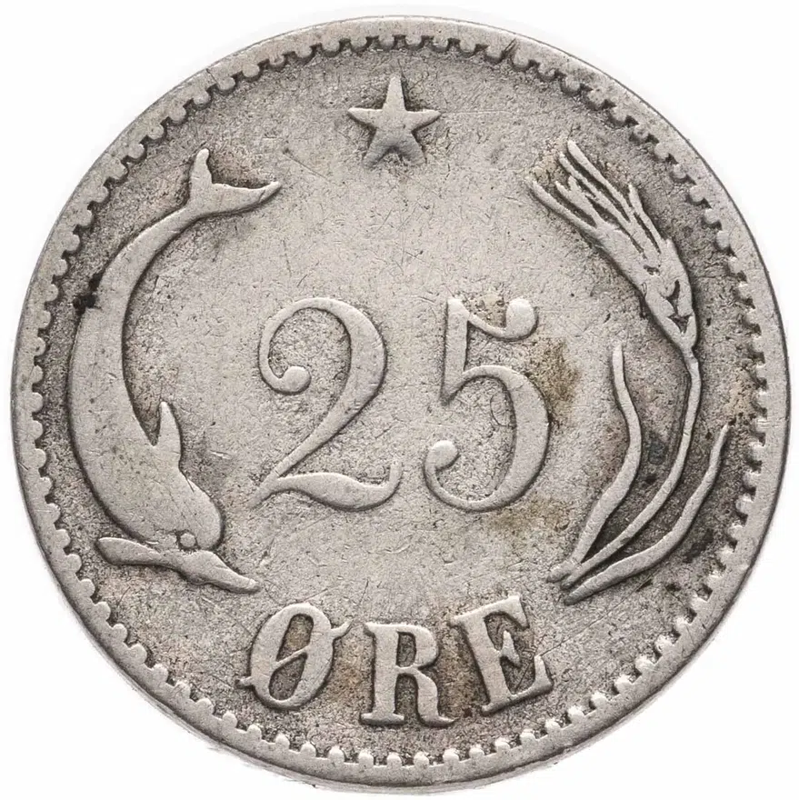Дания 25 эре (ore) 1891