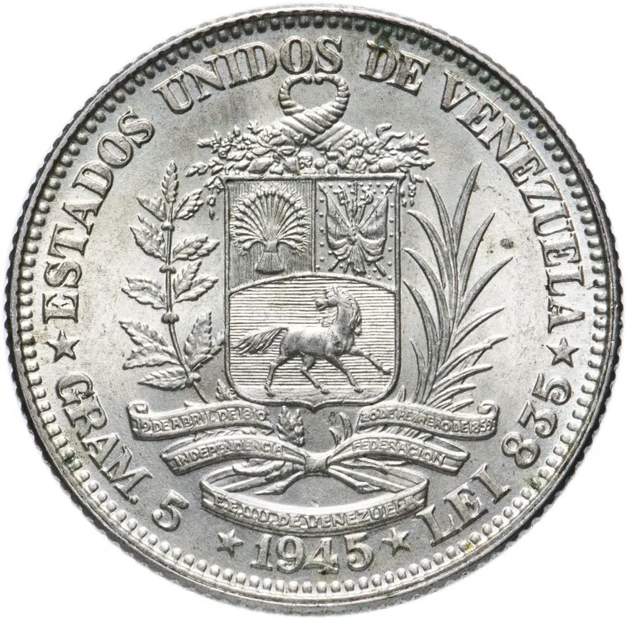 Венесуэла 1 боливар (bolivar) 1945