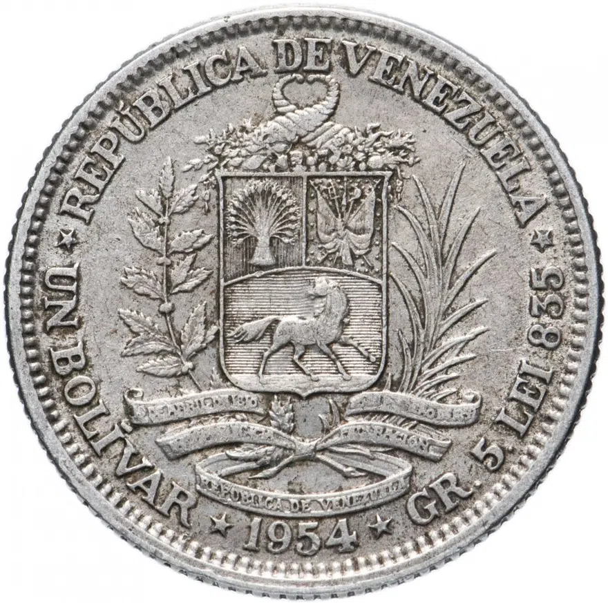 Венесуэла 1 боливар (bolivar) 1954
