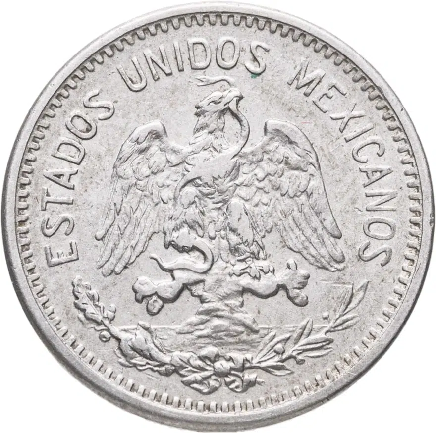 Мексика 5 сентаво (centavos) 1910, реверс