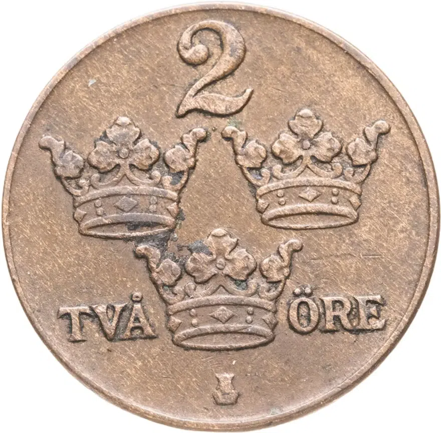 Швеция 2 эре (ore) 1941, аверс