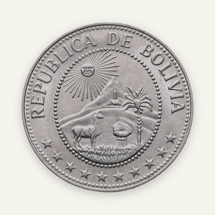 Боливия 50 сентаво (centavos) 1965, реверс