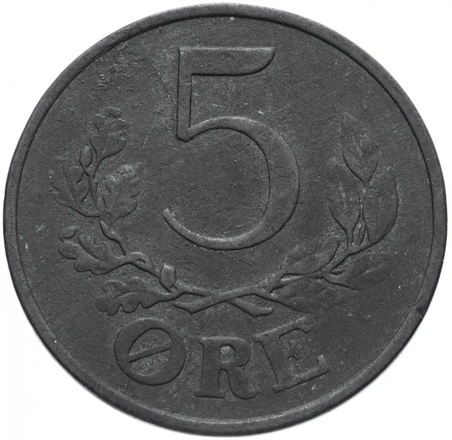 Дания 5 эре (ore) 1945