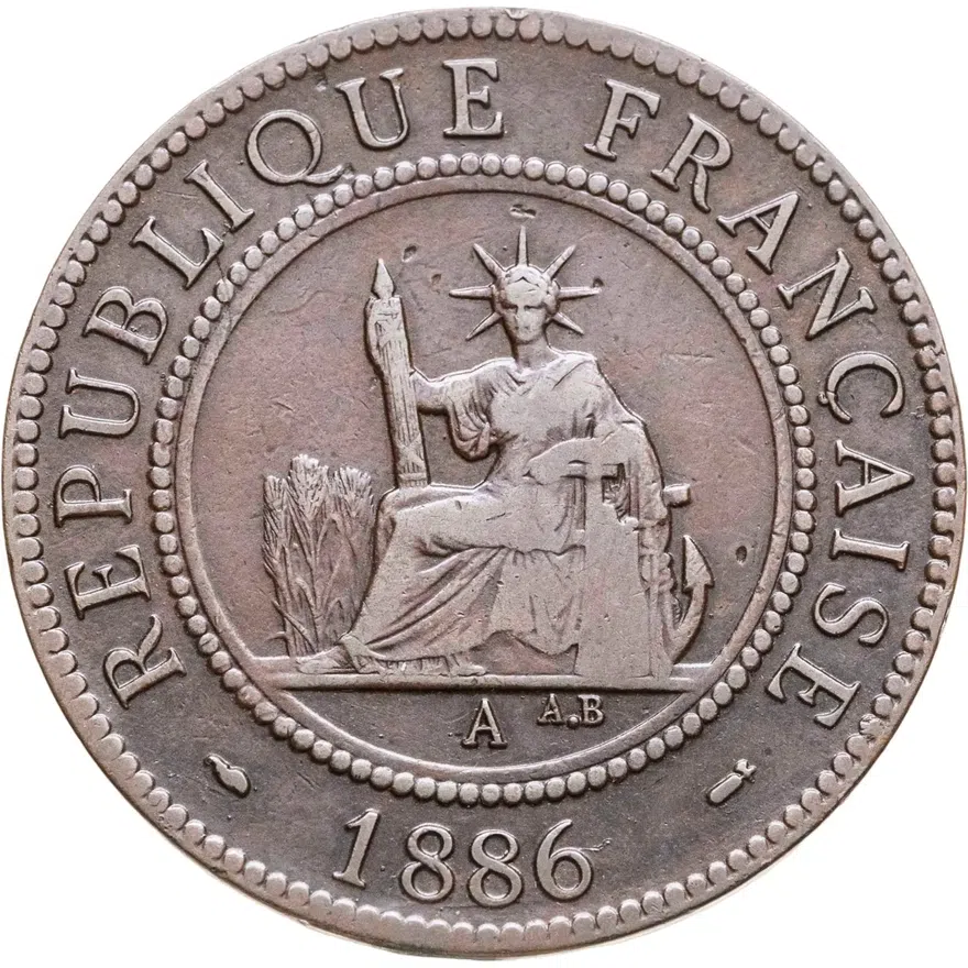 Французский Индокитай 1 сантим (centime) 1886, реверс