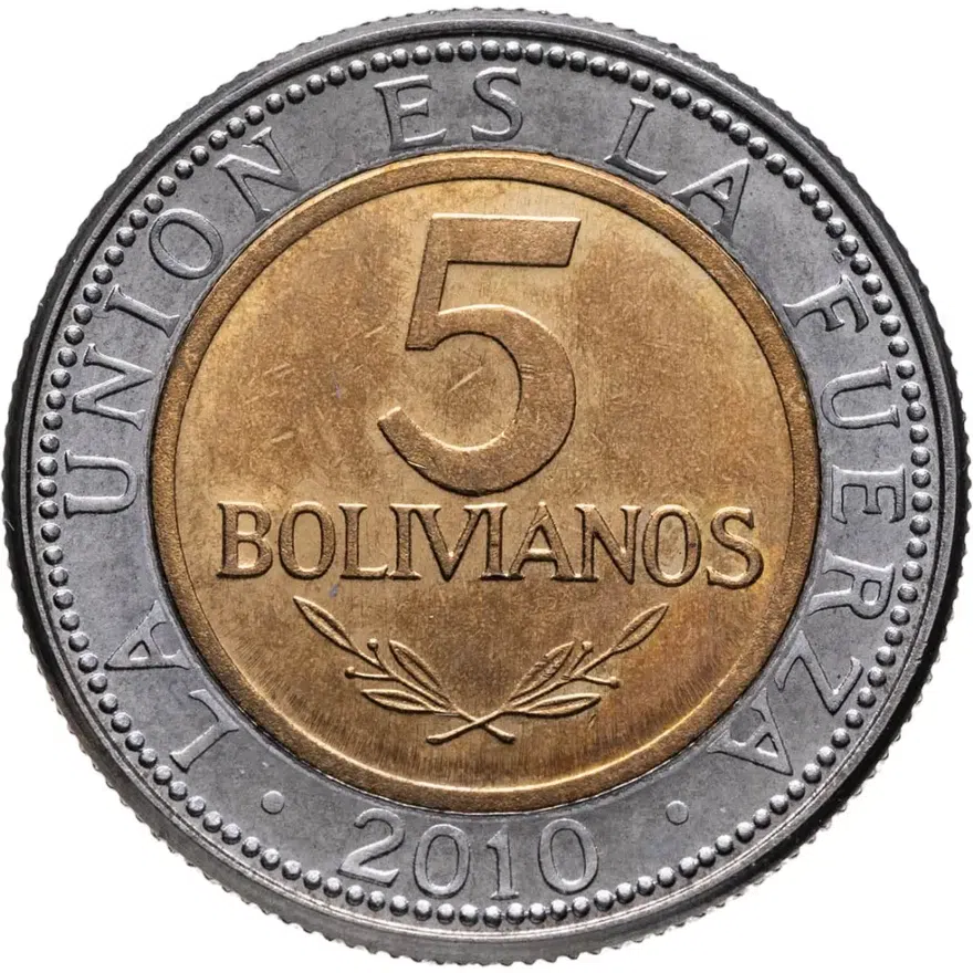 Боливия 5 боливиано (bolivianos) 2010