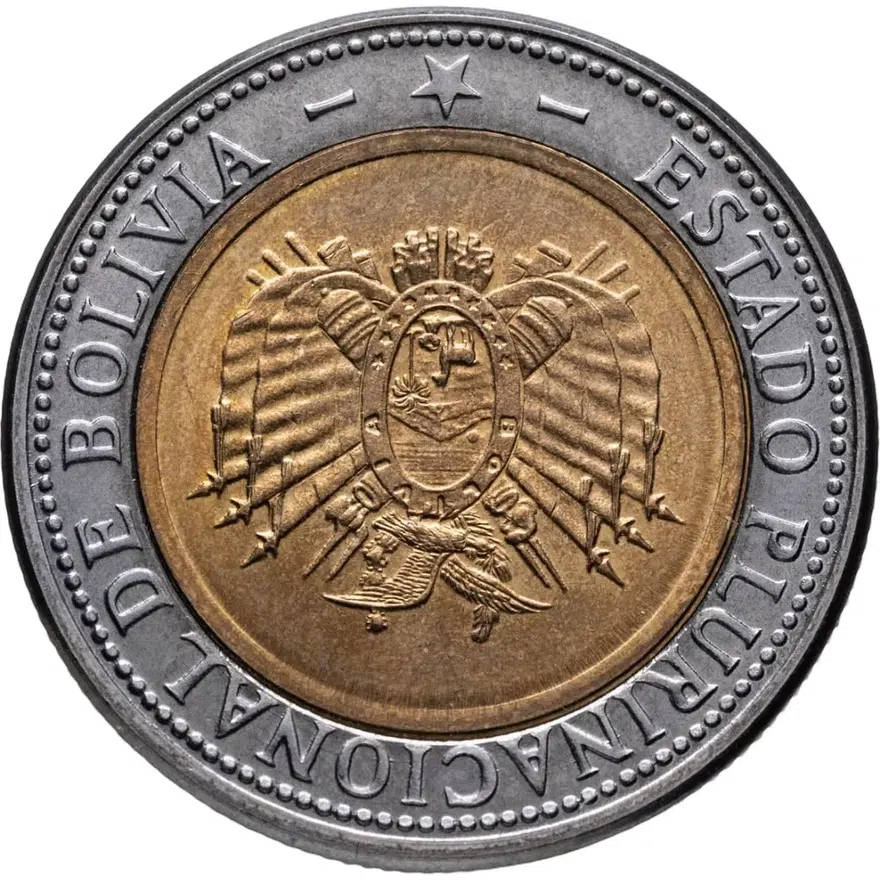 Боливия 5 боливиано (bolivianos) 2010, реверс