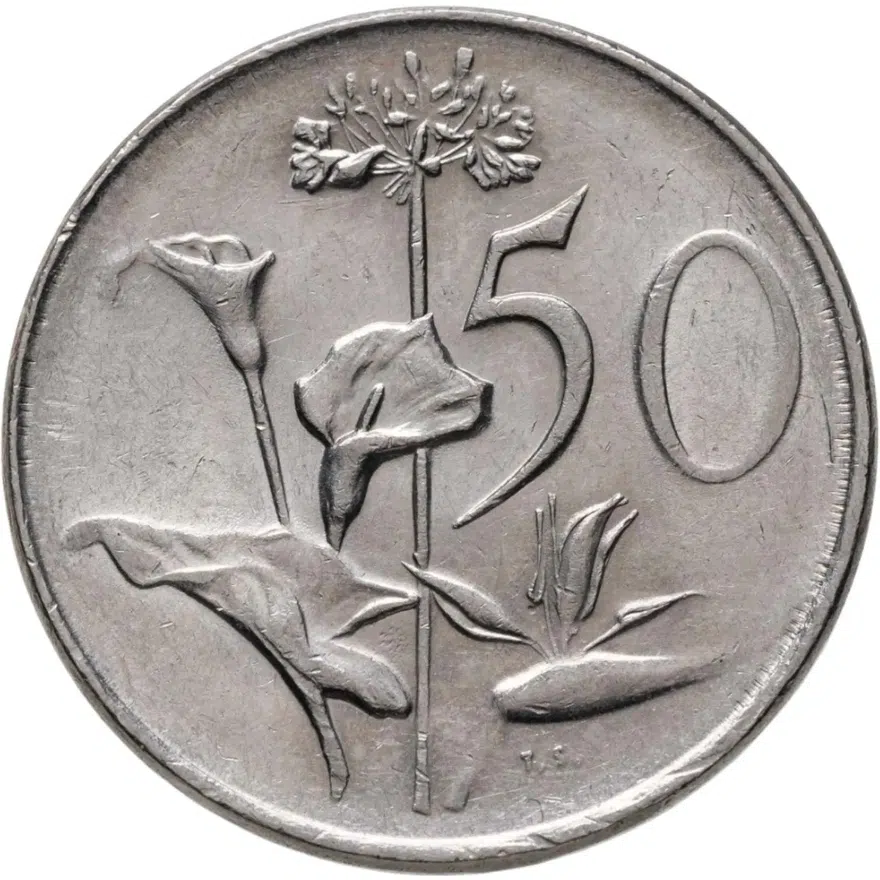 ЮАР 50 центов (cents) 1989, реверс