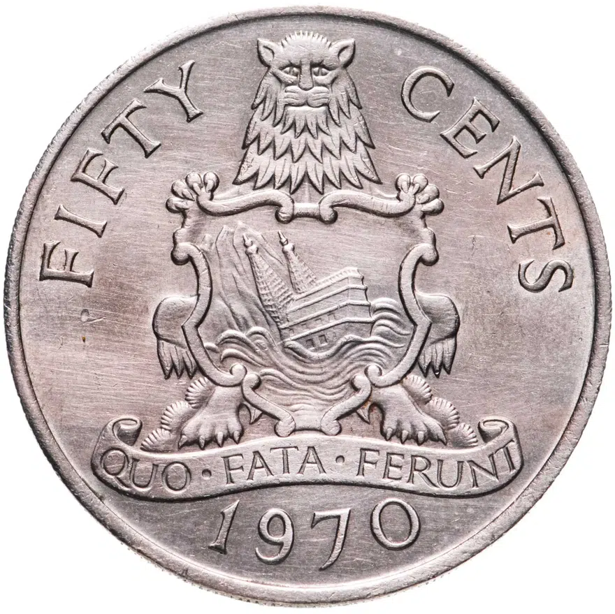 Бермуды 50 центов 1970, аверс
