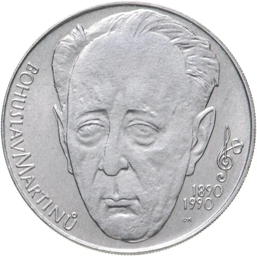 Чехословакия 100 крон (korun) 1990  100 лет со дня рождения Богуслава Мартину, аверс