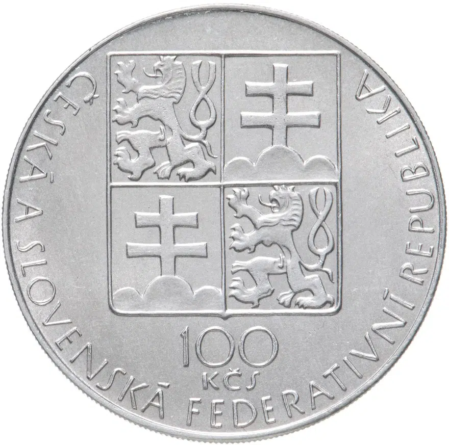 Чехословакия 100 крон (korun) 1990  100 лет со дня рождения Богуслава Мартину, реверс
