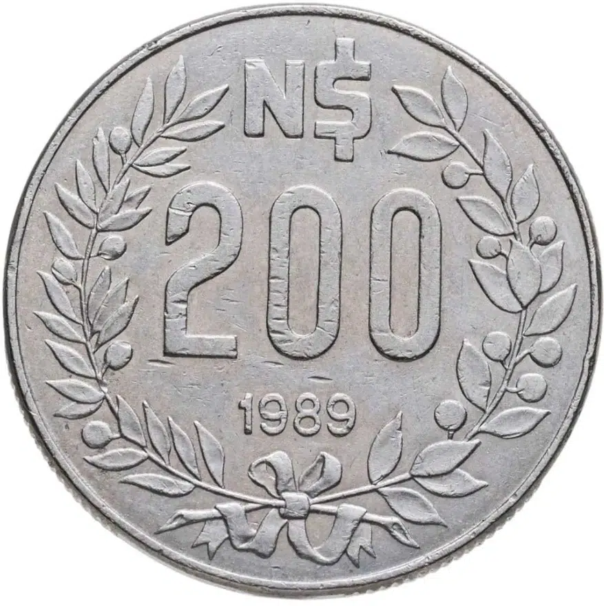 Уругвай 200 новых песо (nuevos pesos) 1989