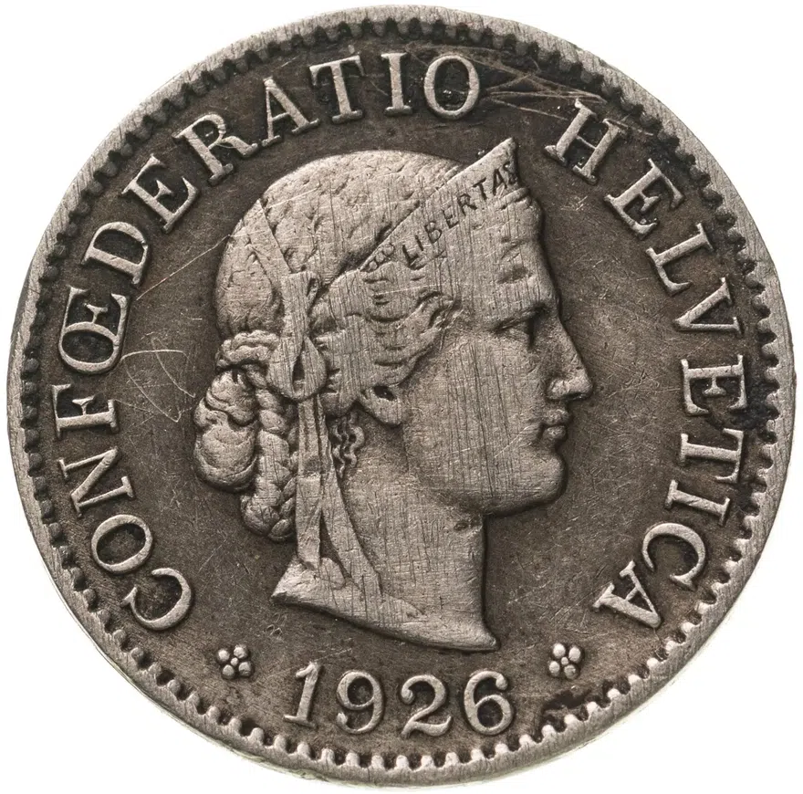 Швейцария 5 раппенов (rappen) 1926