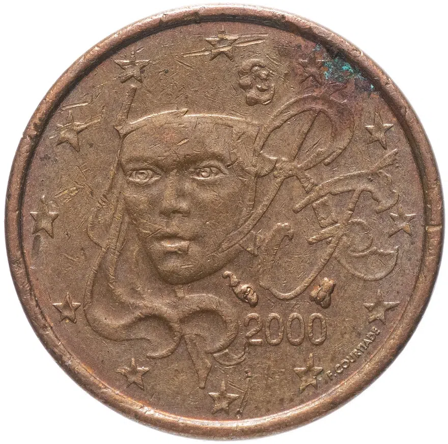 Франция 1 цент (cent) 1999-2019, реверс