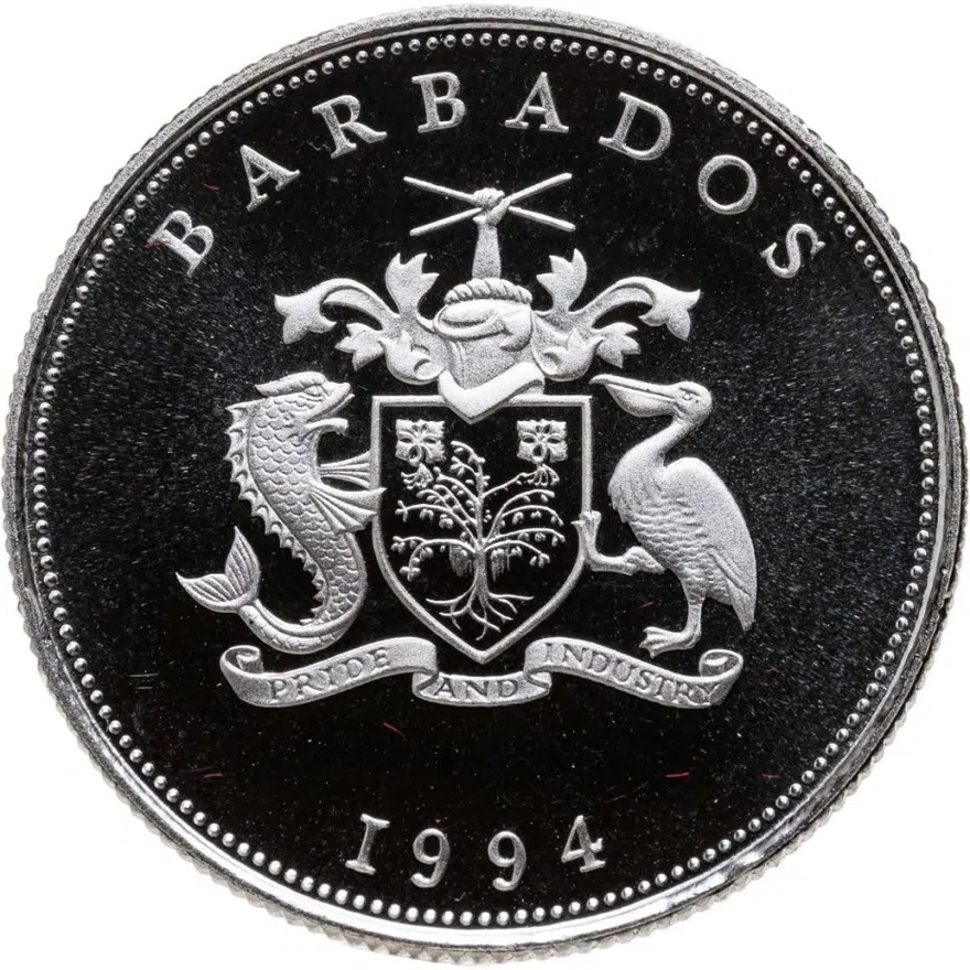 Барбадос 1 доллар (dollar) 1994  королева-мать