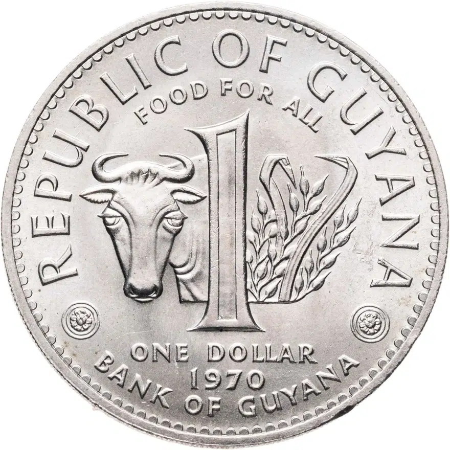 Гайяна 1 dollar (доллар) 1970  FAO (ФАО), реверс