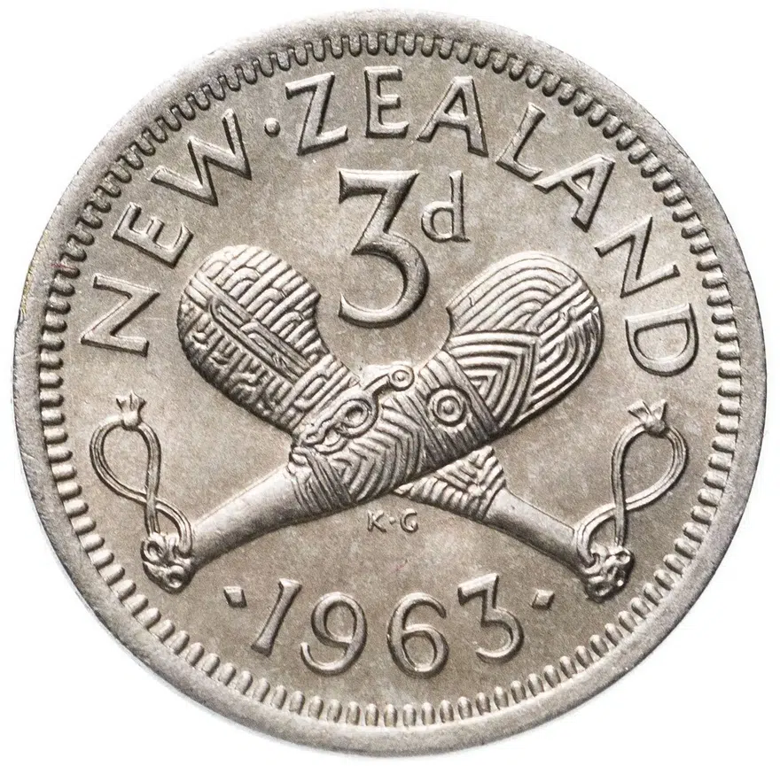 Новая Зеландия 3 пенса (pence) 1963, аверс