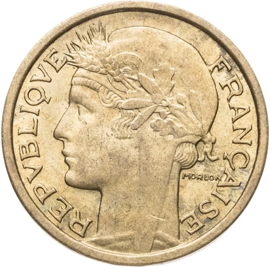 Франция 50 сантимов (centimes) 1939   Без отметки монетного двора - Париж, реверс