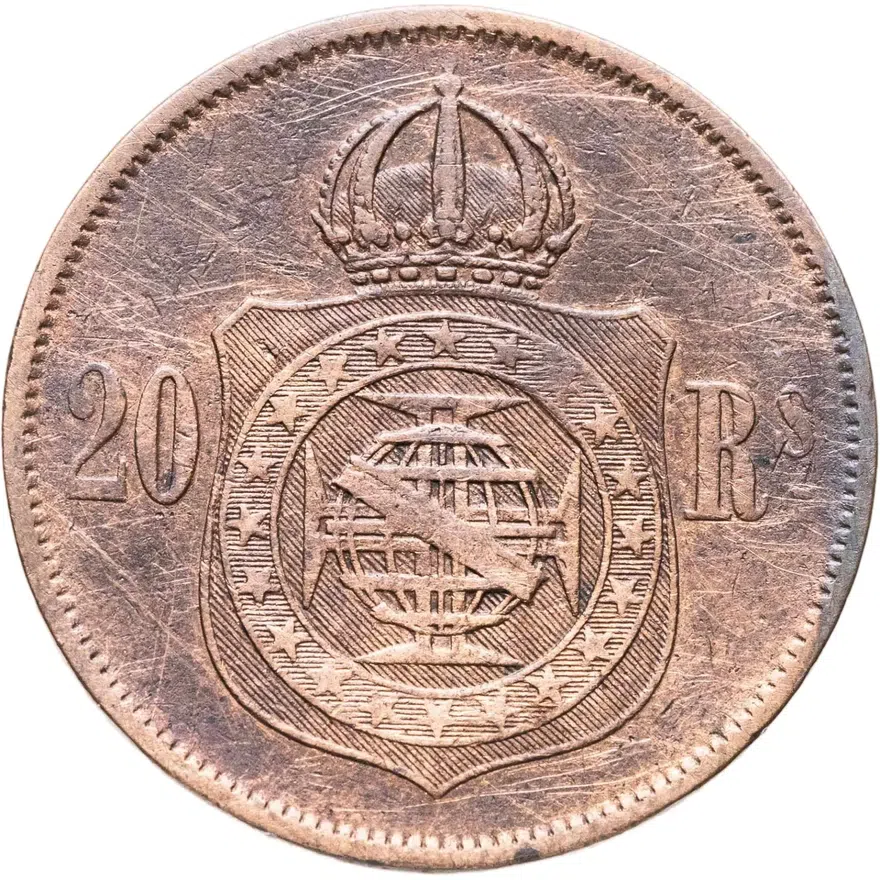 Бразилия 20 реалов (рейс, reis) 1870