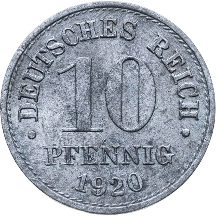 Германия 10 пфеннигов (pfennig) 1920, аверс