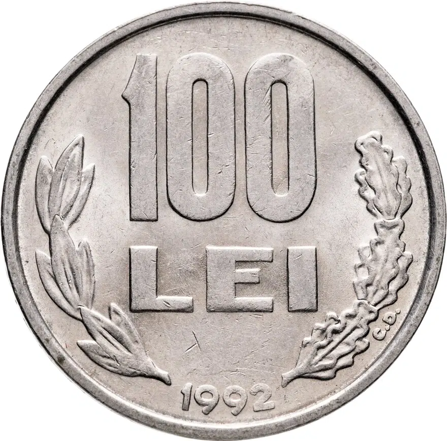 Румыния 100 леев (lei) 1992, аверс