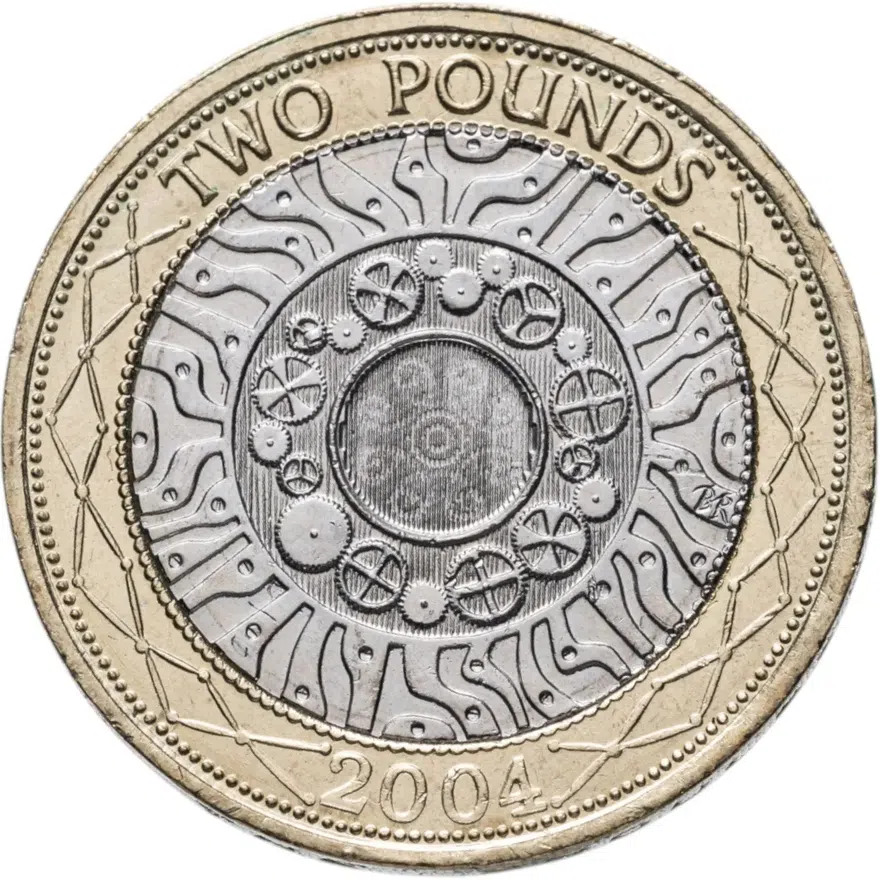 Великобритания 2 фунта (pounds) 2004, реверс