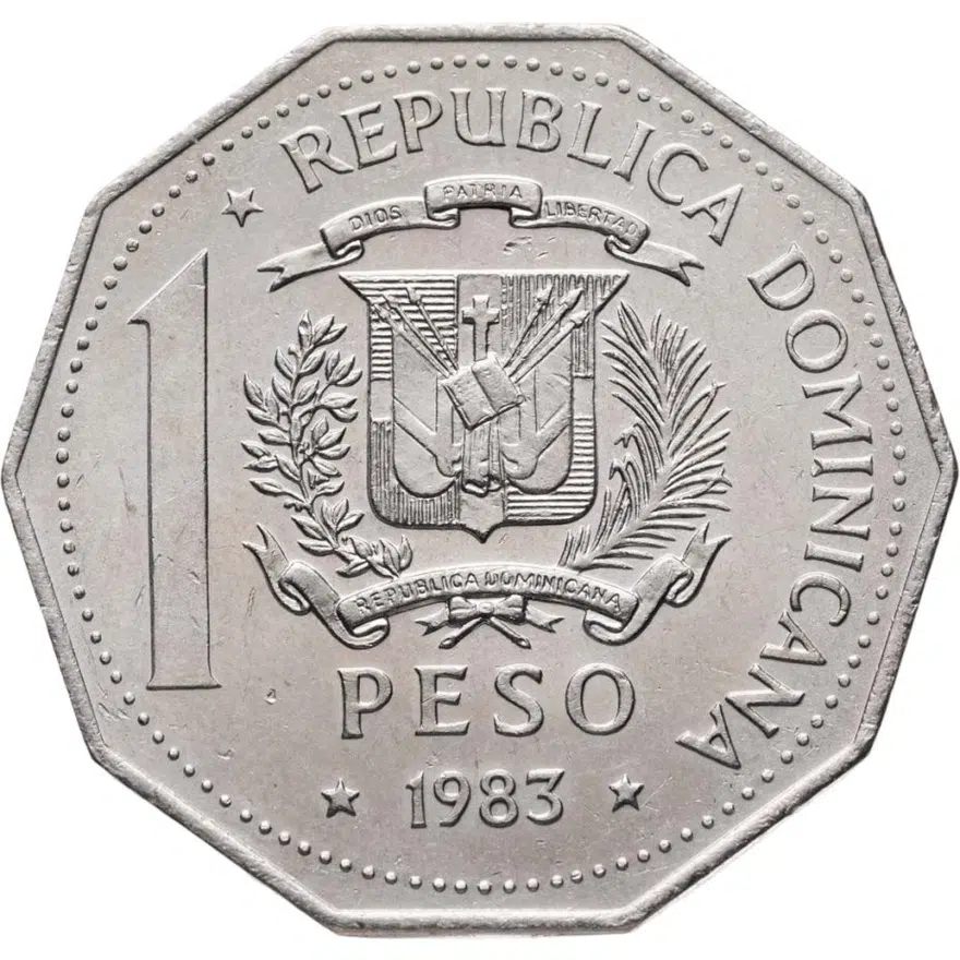 Доминикана 1 песо (peso) 1983 Права человека, реверс