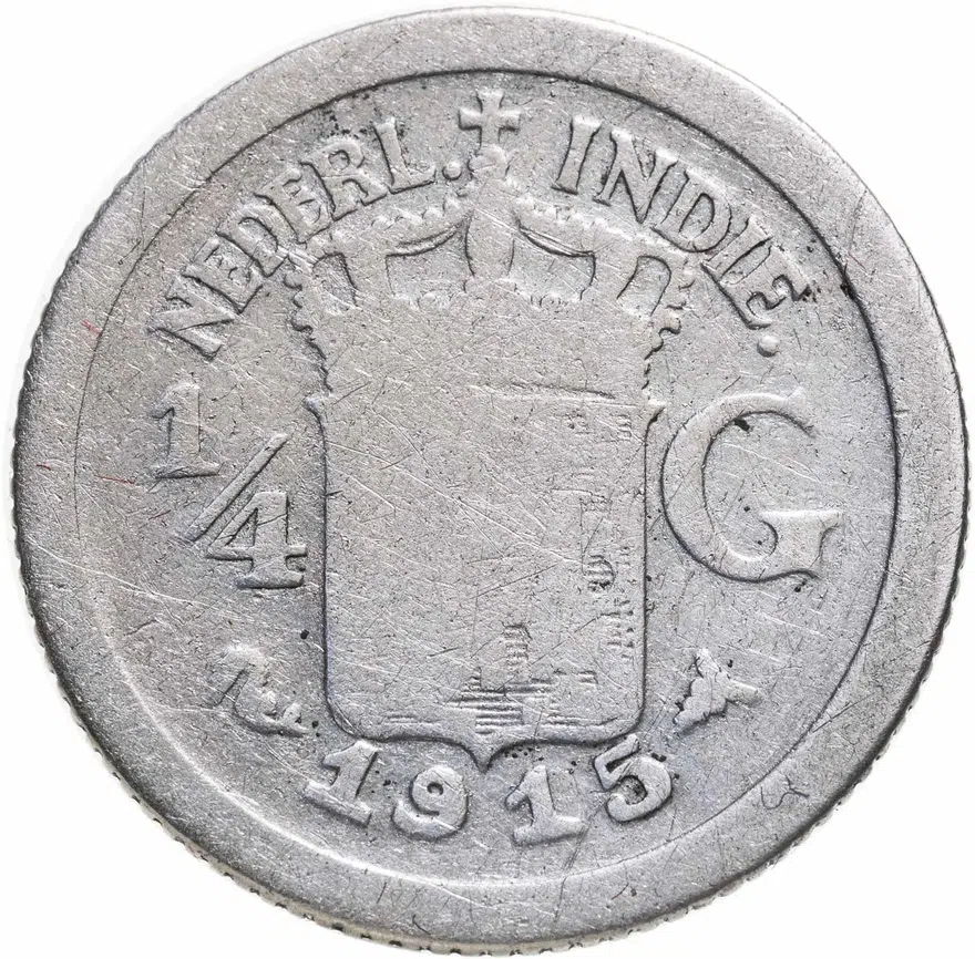 Голландская Ост-Индия 1/4 гульдена (gulden) 1915, аверс