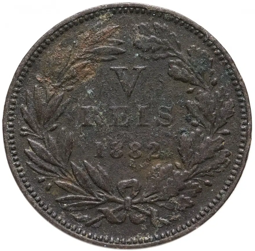 Португалия 5 рейс (reis) 1882
