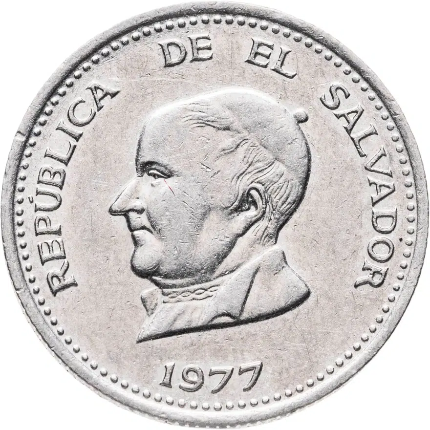 Сальвадор 25 сентаво (centavos) 1977, реверс