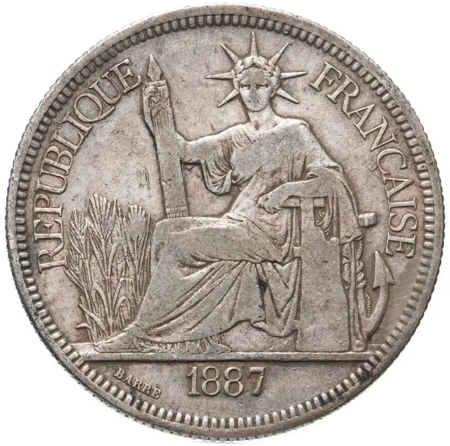 Французский Индокитай 1 пиастр (piastre) 1887