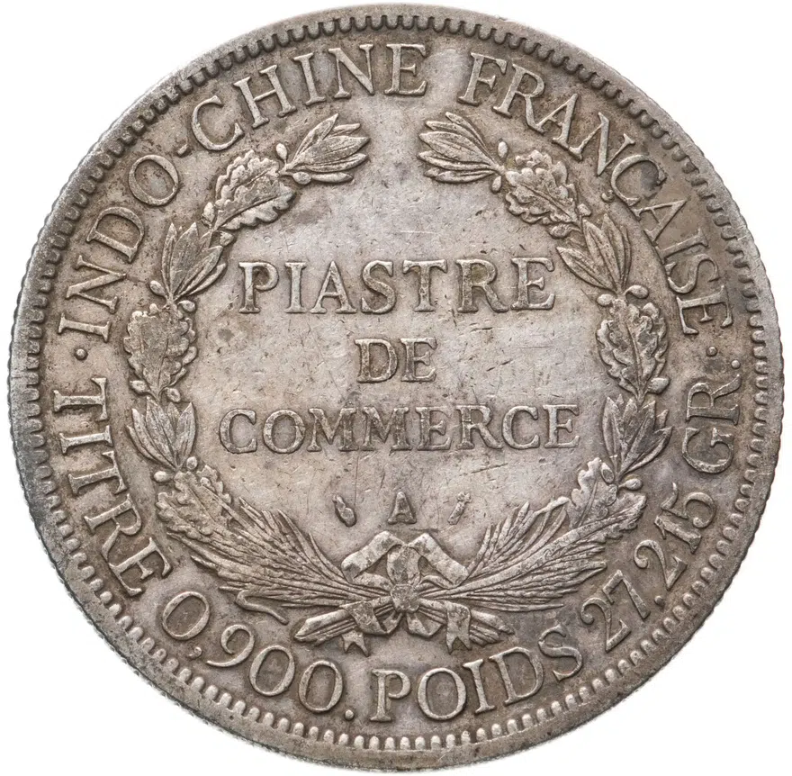 Французский Индокитай 1 пиастр (piastre) 1887, реверс