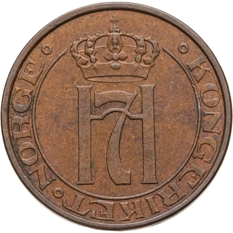 Норвегия 5 эре (ore) 1940, реверс